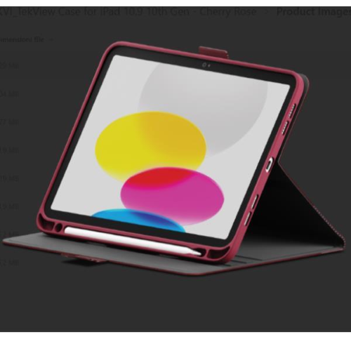 CYGNETT TEKVIEW APPLE iPAD A16 11 10TH Gen CUSTODIA CON FUNZIONE STAND CHERRY ROSE